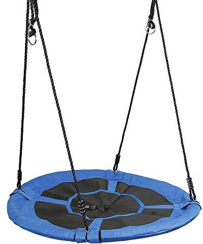 Columpio de nido de 100 cm, columpio para bebés, para exteriores e interiores, columpio para niños, columpio colgante para el jardín, para niños y bebés, capacidad de carga de 200 kg (azul)