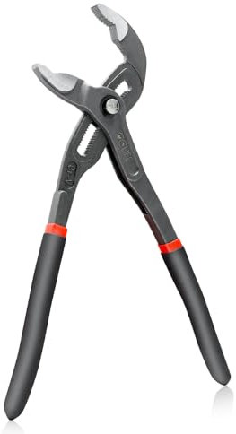 CCLIFE Wasserpumpenzange 300 mm Rohrzange aus Cr-V Stahl Pumpenzange mit Knopföffnung