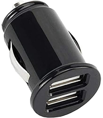 12V Fast USB Dual Ports Car Charger - Flush Fit Mini Cigarette Lighter Adapter for iPhone 16, Samsung S24 & Android Devices.