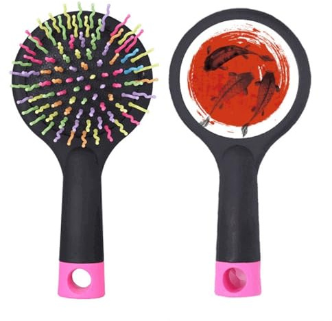 Japón rojo carpa animal salón desenredante pelo cepillo base cojín