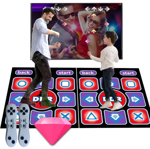 Damcoola Geeignet für Kinder Erwachsene Dual Purpose Tanzmatte mit TV-Link für Übung und Spiele, Plug and Play, Kinder Übung und Spiele Tanzmatte, Geschenk für Jungen und Mädchen Bot.