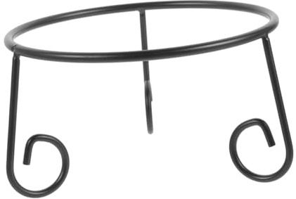 Stativ for trädgårdsboll i metall, svart utomhuskristallkula, displaybas for trädgårdsdekoration(Black,15x15cm)