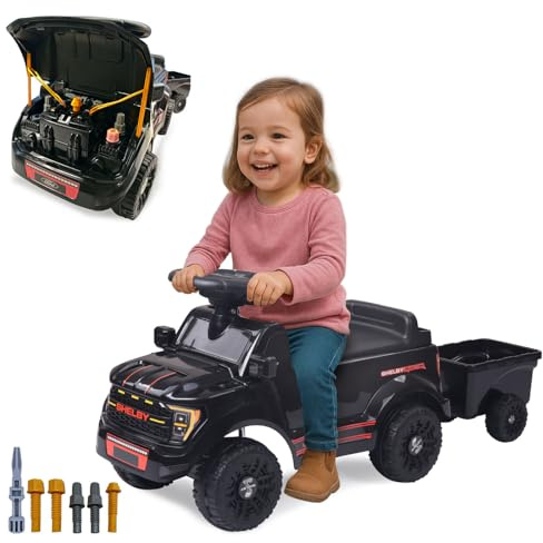 JAMARA 464068 Shelby Ford F-150 Raptor con Remolque, Coche para niños a Partir de 12 Meses, Coche de bebé Deslizante, Juguete Deslizante, Idea de Regalo para niños, claxon, protección antivuelco