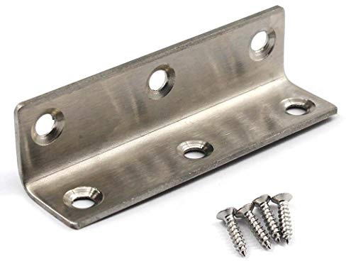 (10 delar) vinkelkontakt hörnfästen rostfritt stål L-formade fästen för trähyllor 80 x 20 x 20 mm