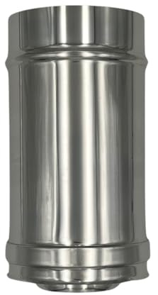 EINSIDE Tubo doppia parete in acciaio inox AISI 316 lunghezza 250 mm, Canna fumaria con isolamento in lana di roccia, ø 200-250 mm