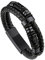 Bandmax Herren Schwarzes Lederarmband Mikrofaser-Leder Flechtarmband mit Kompass und keltischem Schmuckzubehör Lederarmband mit Magnet Verschluss Geflochtenes Armband zum Geburtstag/Vatertag