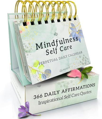 MESMOS 366 Daily Mindfulness Desk Calendar 2026 2027 & Beyond. Positive Affirmation, Spiritual & Inspirational Gifts for Women, Mental Health & Motivational Birthday Gifts, Sentimental Desk Decor