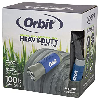 Orbit 33180 ExoJacket Fabric Garden Hose - Heavy-Duty Water Hose (100-Foot x 5/8-Inch)
