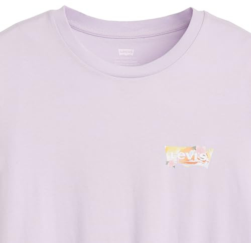 Levi's Women's The Perfect Tee- Chest Graphic Logo T-Shirt, Soft Hibiscus Bw Fil, XS