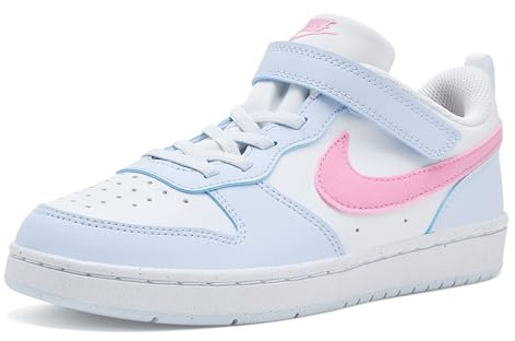 Nike Court Borough Low Ess+ (PS), Sneaker, White/Pink Rise/Football Grey, 31 EU