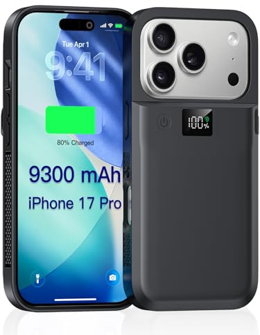 GagaKing Akkuhülle für iPhone 17 Pro/17, 9300mAh 20W Battery Case, Handyhülle mit Powerbank, Ladehülle Akkuhülle für iPhone 17 Pro/17(6,3)