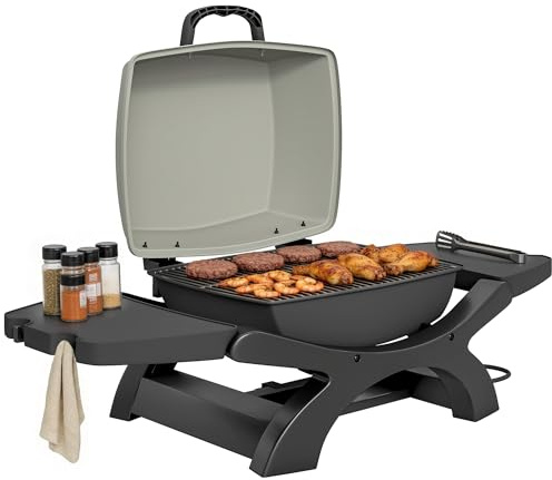 Outsunny Griglia Elettrica da Tavolo 2300W, Barbecue Elettrico, Nero