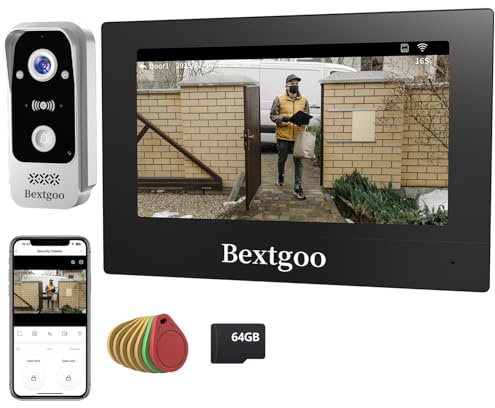 2K Videocitofono WiFi 2 Fili, Schermo Touch Screen a Colori 7, App Sblocco Remoto, Carta IC Unloc, Audio Bidirezionale, 170° Rilevamento Movimento, Visione Notturna, IP66, Scheda SD Integrata 64 GB