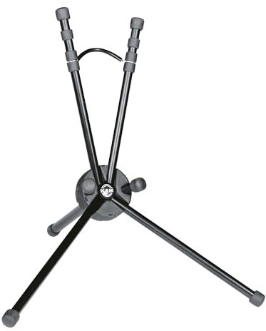 K&M 14340 Saxophonständer Saxxy Schwarz Aluminium - kompakte XXS-Größe - 30 cm Höhe - Transport im Schallbecher möglich