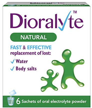 Dioralyte Natural - Fast and Effective Supplement Treatment for Reducing Dehydration and Replacing Electrolytes (mineral salts) of Lost Body Water and Salts- Natural - 6 Sachets