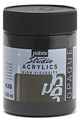 Pebeo Studio akrylfärg, 500 ml, marssvart