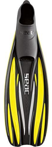 Seac F 100 Pro, Pinne da Subacquea Ultra Leggera a Scarpetta Chiusa, per Immersioni e Snorkeling, Giallo, 42/43