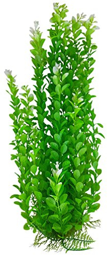 Jumbo Extra Large Tall Plastic Seaweed Aquarium Plant 19-20 Inch (50-52cm) Tall, Green Bushy Leaf Plant with Base 19-20 Inch Fish Tank or Pond Decoration Ornament