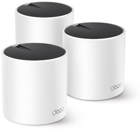 TP-Link Deco X55 Router Home Mesh WiFi System AX3000 (3-Pack) Blanco Negro (3 Unidades)