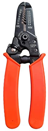 Pinza Per Capicorda Spellafili Elettrici, Pinza Elettricista Multifunzione per Spellafili Filo di Rame, Spiaggiato e Multi-core Filo da 0,6-2,6 MM, 16 MM di Lunghezza, Rosso