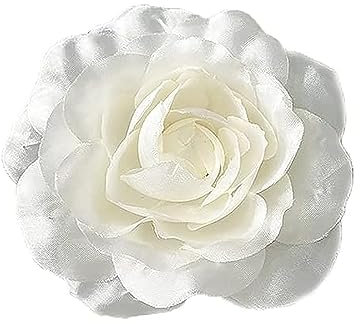 Broches en soie beige en forme de fleur de camélia - Broche classique pour mariage, fête, banquet pour femme - Élégantes et belles épingles à revers - Pour robe, cérémonie, vêtements, accessoires de