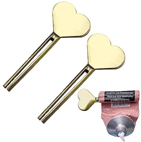Qumiuu Exprimidor de pasta de dientes, 2 unidades, exprimidor de pasta de dientes, exprimidor de tubos de metal, exprimidor manual de pasta de dientes para pintura, crema, cosméticos y tintes para el