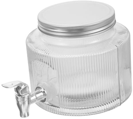 RORPOIR Distributore d Acqua in Vetro Con Rubinetto Distributore Di Bevande in Vetro Barattolo Per Tè Freddo Coperchio Sigillato Per Conservare La Freschezza