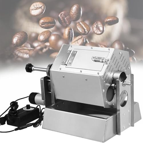 DPLXQPP Tostador Granos Café Profesional,Máquina Tostadora Café con Tambor De 3,4 L,Panadero Granos Café a Gas con Termómetro,Máquina Acero Inoxidable Uso Doméstico