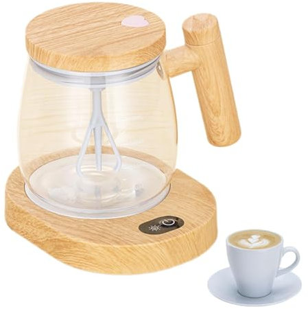 Taza autoagitadora,Vaso mezclador eléctrico de alta velocidad con tapa | Vasos mezcladores recargables de vidrio de borosilicato alto para leche, proteína en polvo, viajes de oficinas en el hogar