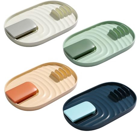 Porta Coperchio Pentola 4 Pezzi, Scolapiatti, Porta Spatola E Poggia Cucchiaio, Coperchio Pentola Multifunzione, Porta Utensili Da Cucina, Porta Posate