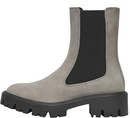 ONLY Onlbetty-1 Nubuck Pu Boot-Noos, Nabuk Donna, Grigio-Alloy, 38 EU