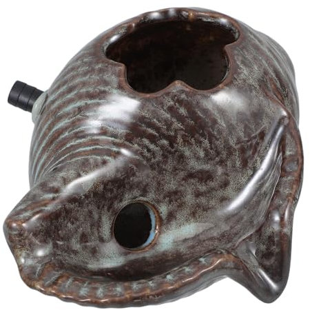 ANDRESLAD Ceramic Conch Water Spitter Fountain for Garden Pond Decorative Feature