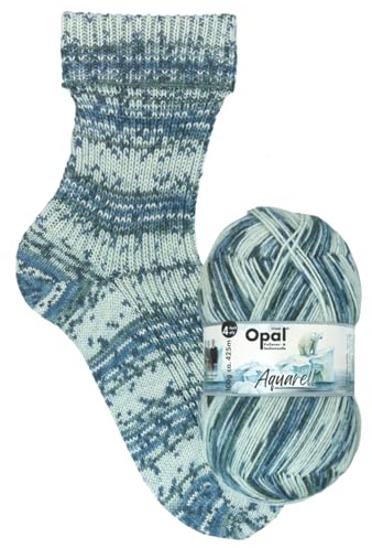 Opal Aquarell (425m) 4-Ply Yarn - Wool-Blend, for Knitting Warm Socks with Unique Colour Patterns, 11532, 1 x 100g