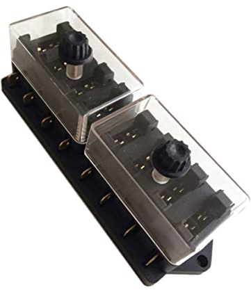 Mikinona Caja De Fusibles De Vías Soporte para Protección Eléctrica Vehículos Autobuses Autocaravanas y Embarcaciones Marinas Kit De Fusibles para Automóvil