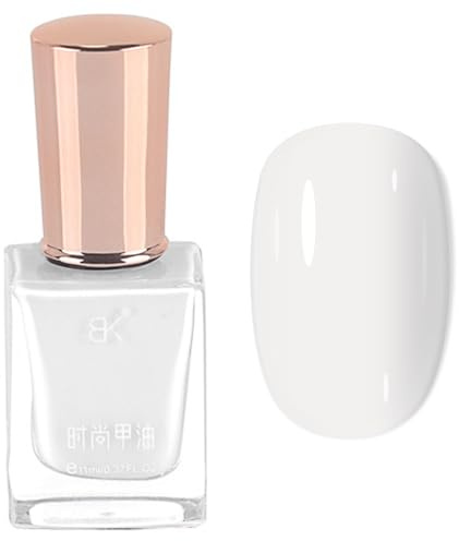White Nail Polish - White Nail Varnish Quick Dry Fingernail Polish for Women Non-gel Air Drying - Long Lasting Nail Polish for All Seasons, Nail Lacquer for Nail Art Manicure Home DIY, 11ml