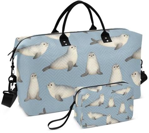 Bagageväska set dubbel väska set quiltade blixtlåsfack rymligt utomhus, Tätningsstänk, One Size, Klassisk