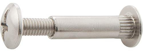 VASALAT VAS149 Verbindungsschraube - M 6, Kreuzschlitz, ø8, Holzstärke 35-40, Zink vernickelt Inhalt: 10 Stück, 35-40 mm