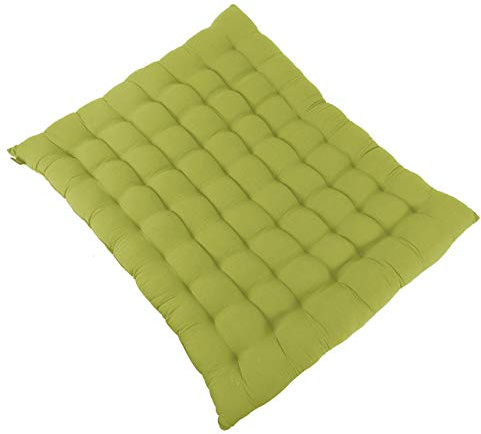 Laeto Zen Sanctuary Meditation Folded Zabuton Mat | Yoga Cushion, Pilates Equipment With Firm Kapok In Cotton Linen Green