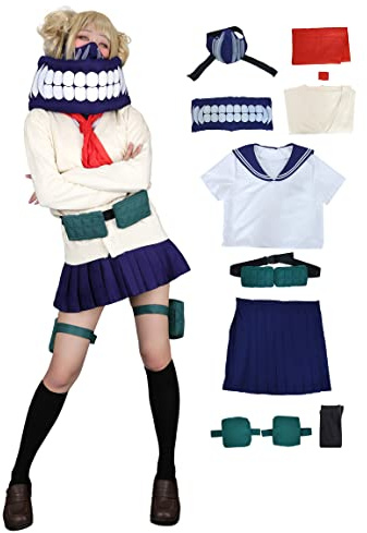 miccostumes Women's Costume Student Cosplay Deluxe JK School Uniform With Mask Scarf And Leg-straps(L)