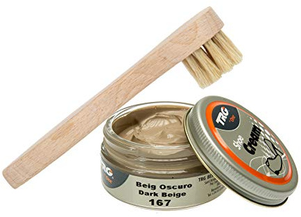 Langlauf Schuhbedarf TRG Schuhcreme mit Auftragsbürste I Lederschuh Pflege Set I Schuhputzsets Leder, Schuhbürstenset, Schuh Reinigung Set, Lederpflege Set (whisky 167)