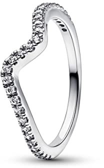 PANDORA Damenring Funkelnde Welle Silber 192539C01-50 Ringgröße 50/15,9
