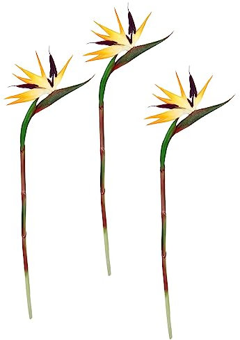 Künstliche Blume Strelitzie Paradiesvogelblume Exotischer Dekozweig Zweig Einzelblume Dekoblume Tropische Vase Arrangement Gesteck Stielblume Gold Hochzeit Hawaii Party Themenparty Dekoration