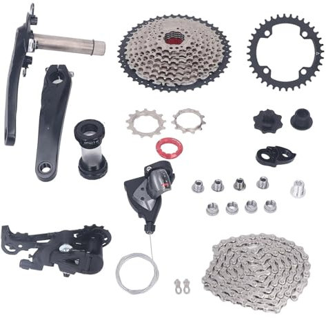 XHTLLO 10-Gang-Freilauf, 10-Gang-46T-Aluminiumlegierungs-Kurbel-Daumenschalthebel-Schaltwerk-Set, Leichter Fahrrad-Daumenschalthebel, Fahrradersatzteil(Zahnscheibe 36T)