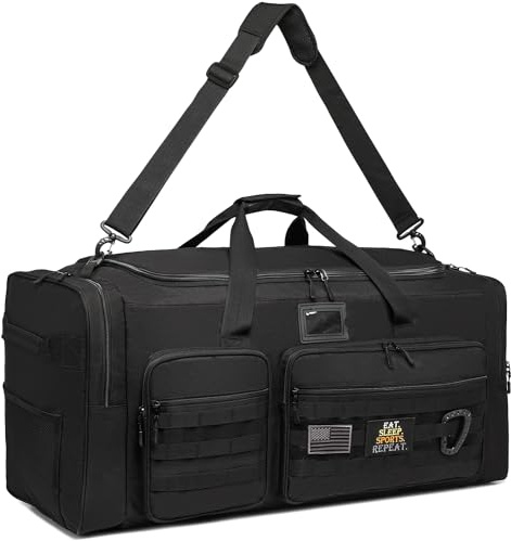 135L Large Duffle Bag, Heavy Duty Duffle Bag for Travel, Extra Large Sports Gym Equipment Bag for Soccer Baseball Basketball Hockey Football, Black