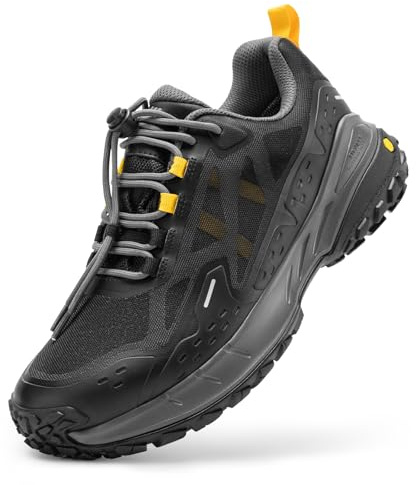 FitVille Extra Anchos Zapatillas de Senderismo Hombre Impermeables Antideslizantes Zapatos de Trekking de Montaña Calzado Deportivo para Caminar y Exteriores
