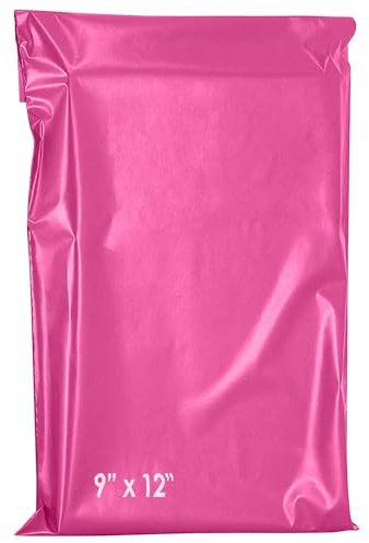 60 Mixed Mailing Postal Self-Seal Closure Plastic Bags, 17x24 Inch Size Envelopes for Posting Clothes, Postal, Packaging, Shipping Bags Tempered Proof, Secure Medium Large Postage Bags Sizes Hot Pink