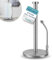 HEFTMAN Silver Kitchen Roll Holder - Paper Towel Holder with Tension Arm and Anti-Slip Weighted Base - Stainless Steel Kitchen Roll Holder Free Standing Scratch-Free Kitchen Roll Dispenser (Silver)