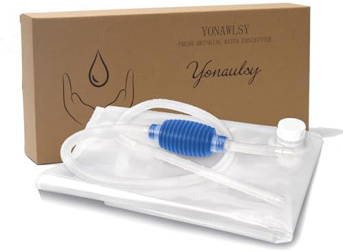 Yonawlsy 100 Gallon Water Storage Bladder Food-Grade Emergency Water Container for Bath Storage, Camping, Hurricane & Disaster Preparedness, Portable Home Survival Essentials