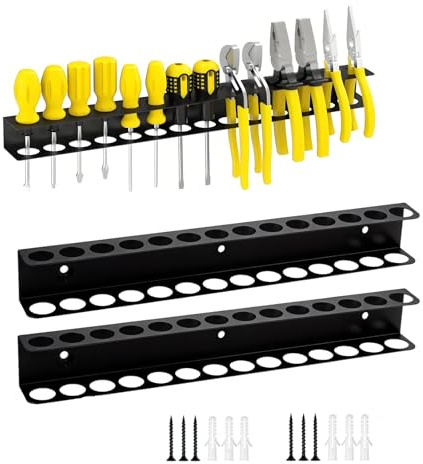 Mfqire 2 Pezzi Organizer per Cacciaviti Organizer per Utensili Manuali porta cacciaviti da parete Stoccaggio di Utensili per Officina per Garage Officine e Banchi Lavoro