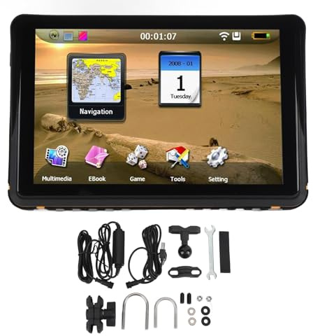 Keenso Motorcycle GPS Navigation System, with Real Time Voice Guidance 40+ Languages FM Transmitter Speed Camera Alerts Route Planning for Motorbike Truck Car